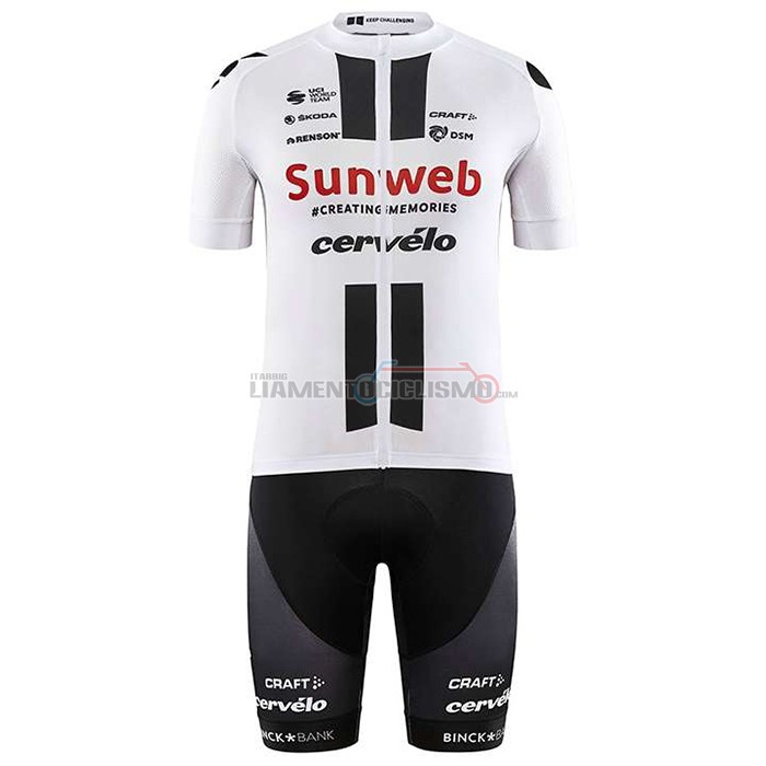 Abbigliamento Ciclismo Sunweb Manica Corta 2020 Bianco